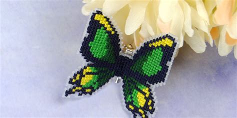 3D Plastic Canvas Poseable Cross Stitch Butterfly Tutorial Sirithre