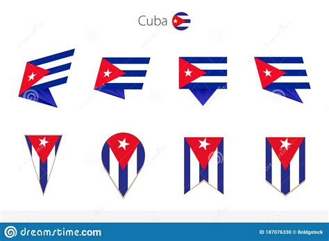 Cuba National Flag Collection Eight Versions Of Cuba Vector Flags