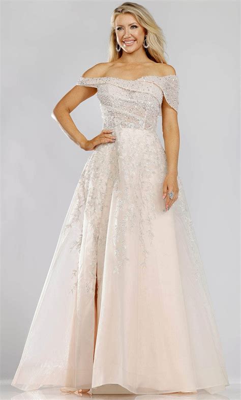 Terani Couture 231e0608 Embellished Off Shoulder A Line Gown