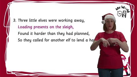 Five Little Elves Makaton Signing With Singing Hands And Out Of The