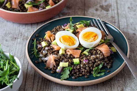 Salade de lentilles au saumon fumé et oeuf Amandine Cooking Salade