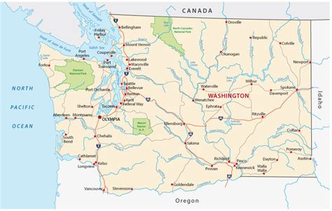 Washington State Map Cities Towns