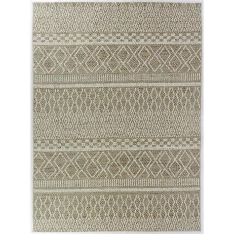 Hampton Bay Global Tan 5 Ft X 7 Ft Indoor Outdoor Patio Area Rug