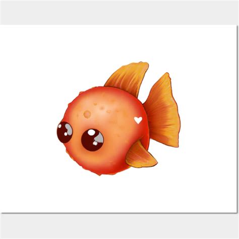 Cute Fish Drawing - Fish - Posters and Art Prints | TeePublic