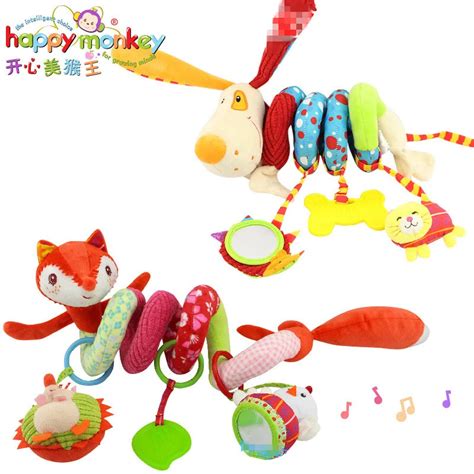 Happy Monkey Newborn Soft Plush Toys Baby Crib Hanging Toys Stroller