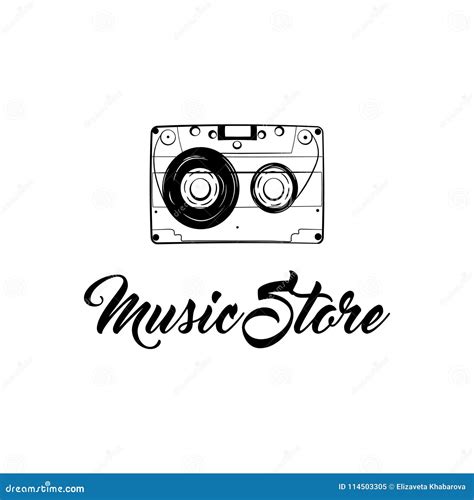 Audio Cassette Icon. Music Store Lofo Label. Retro Music Badge. Vintage ...