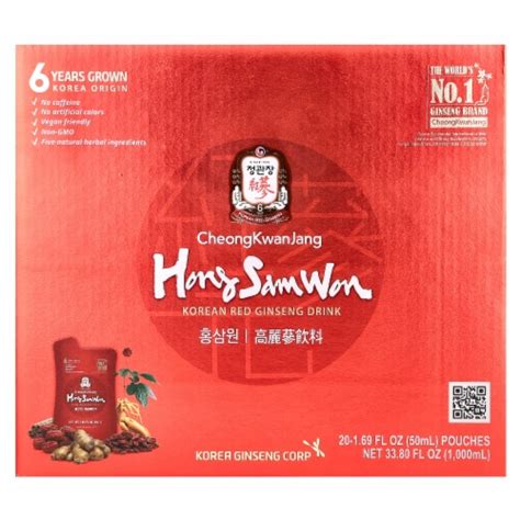 Cheongkwanjang Korean Red Ginseng Drink With Ginger Extract Goji Berry