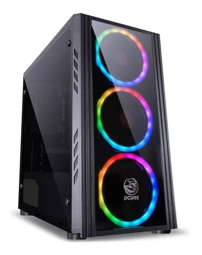 Gabinete Gamer Pcyes Saturn Rgb Micro Atx Mid Tower Frete Gr Tis