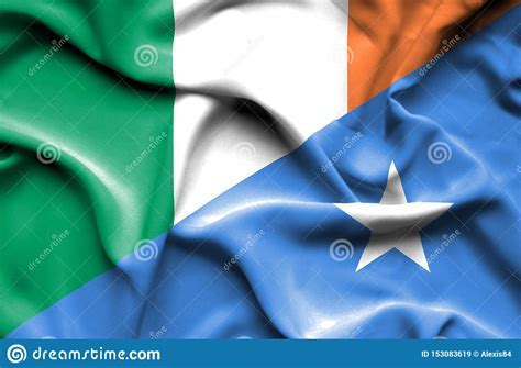 Bandera Que Agita De Somalia Y De Irlanda Stock de ilustración