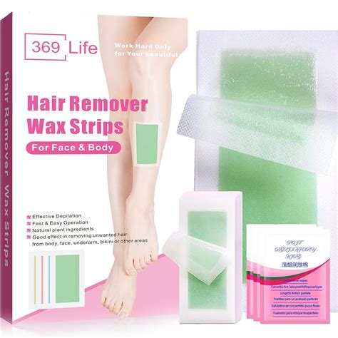 Wax Strips for Hair Removal, Waxing Strips for Legs, Body, Upper Lip,Face, Bikini, Eyebrow, Chin ...