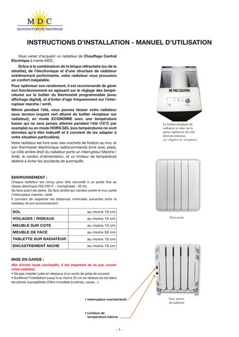 Mode Demploi Dun Radiateur Electrique