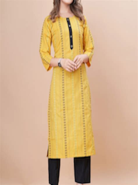 Buy KALINI Round Neck Ethnic Motifs Printed Regular Thread Work Kurta