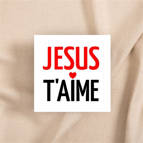 Autocollant Jésus t aime carré 7 5 cm La Maison de la Bible France