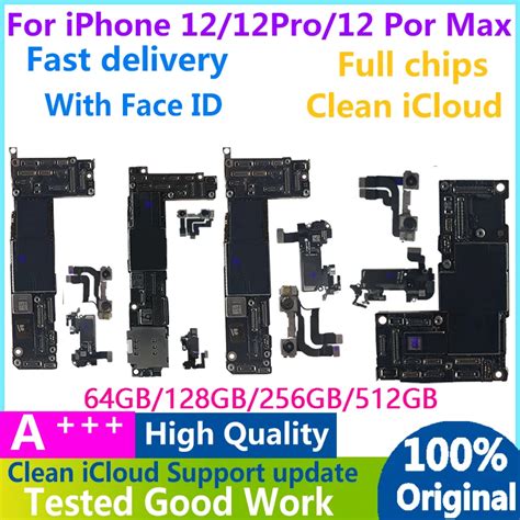 Original For IPhone 12 12Pro 12Pro Max Motherboard Face ID Unlocked