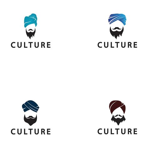 Turban Mustache India Indian logo design vector illustration. 12389957 ...