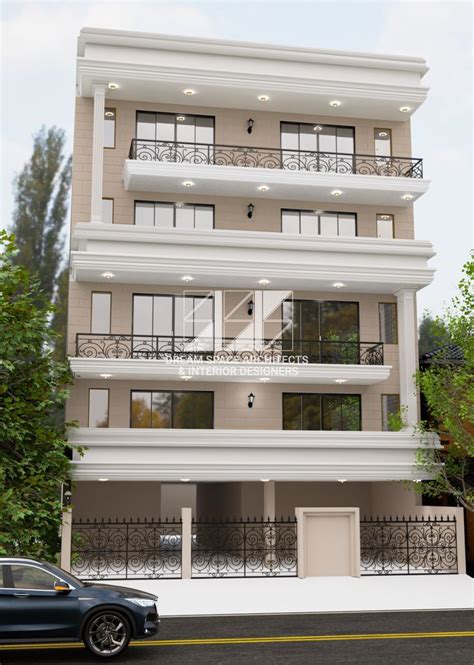 Greek Style Elevation Modern Builder Floor Elevation By Dream Space Architects Edifici