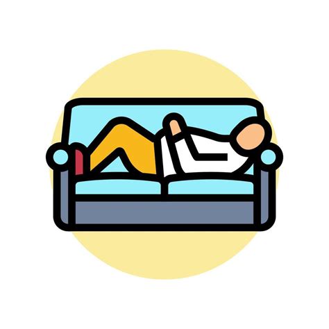 Sedentary Lifestyle Obesity Overweight Color Icon Illustration