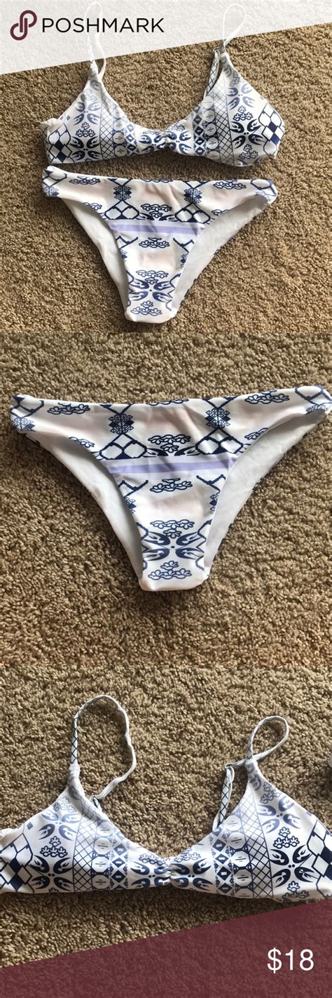 White And Blue Aztec Bikini Aztec Bikini Bikinis White Bikinis