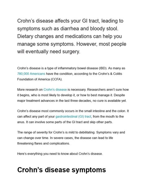 Crohn S Disease Pdf Crohn S Disease Gastrointestinal Tract