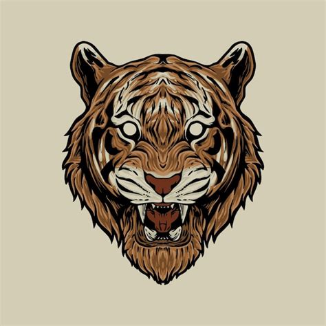 Premium Vector Tiger Head Illustration Design