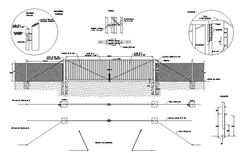 Entrance Gate Detail Drawing In Dwg File Cadbull