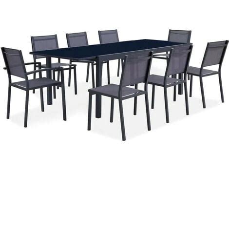 Ensemble Repas De Jardin 6 A 8 Personnes Alu Table Extensible 180