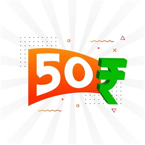 50 Rupee Symbol Bold Text Vector Image 50 Indian Rupee Currency Sign