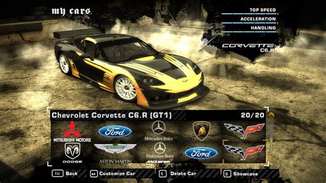 Need For Speed Most Wanted — Chevrolet Corvette C6 R Gt1 Cross Opening Variant Youtube