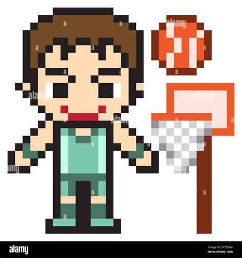 Pixel Art Basketball Player