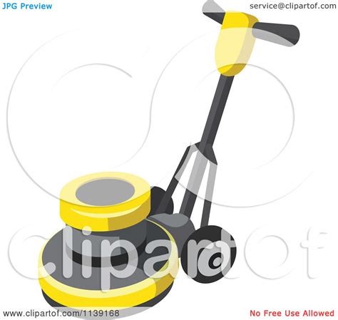 Clipart Of A Floor Polisher Buffer Machine - Royalty Free Vector ...