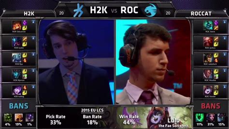 H K Vs Roccat H K Vs Roc Split Week Day Lcs Eu Summer Youtube