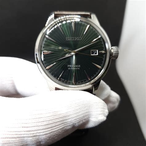 [WTS] Seiko Presage SRPD37 Green dial watch brown leather strap full ...