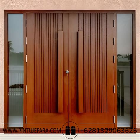 Jual Kusen Pintu Minimalis Jati Daun Ganda 2 Jendela PJ 195 Pintu Jepara