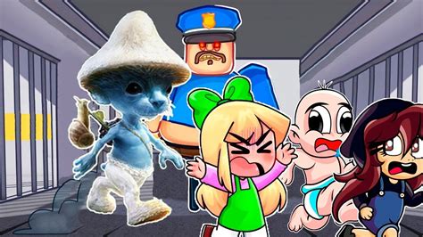 ESCAPA DE LA PRISION DE BARRY S RUN CON SMURF CAT EN ROBLOX