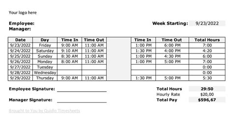 5 Excel Time Tracking Spreadsheet Templates - Quidlo