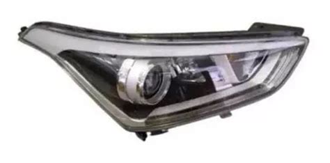 Farol Hyundai Creta Direito Mascara Negra Led Leia Anuncio