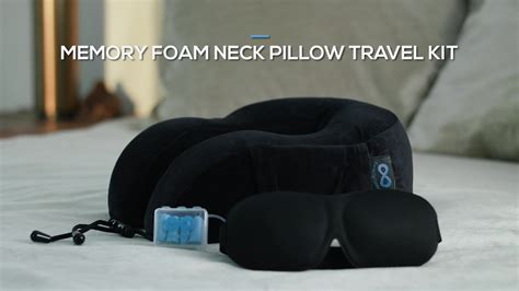 Everlasting Comfort Memory Foam Travel Pillow Airplane Neck Rest