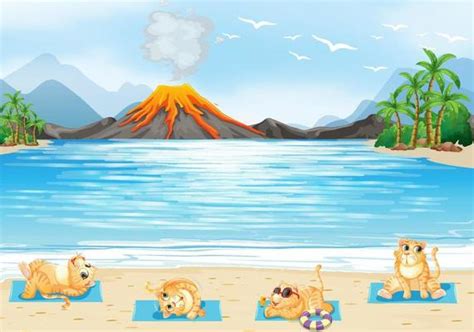 Beach Scene Vector Art, Icons, and Graphics for Free Download