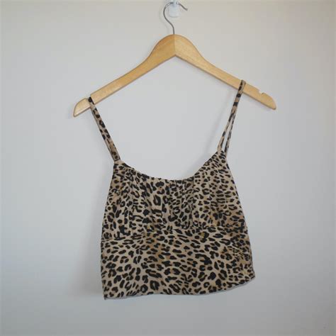 Y2k Cheetah Print Top Size Large Y2k 2000s Depop