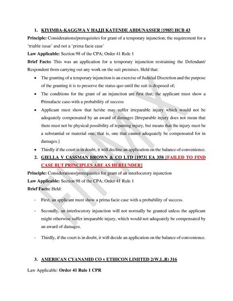 Civil Litigation TERM TWO WEEK TWO CASE Notes 1 KIYIMBA KAGGWA V