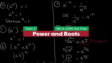 Topic Math Power And Roots Iba Lums Test Prep Youtube