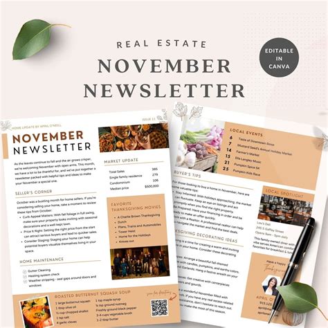 Real Estate November Newsletter Real Estate Marketing Realtor