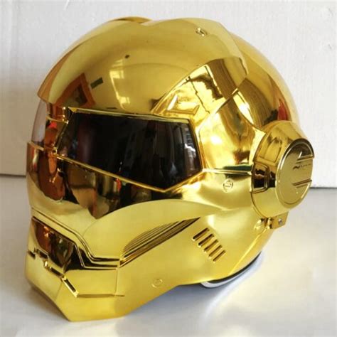 Electroplate Gold Plating Chrome Masei Ironman Motorcycle Helmet