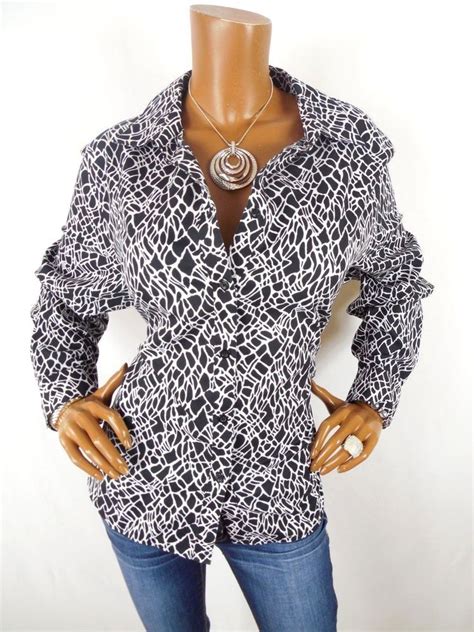 CHICO S Sz 3 Womens Top L XL NO IRON Cotton Blouse Button Down Shirt