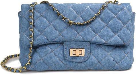 Chloe Soo Women Denim Shoulder Bags Quilted Crossbody Bag Soft Hobo