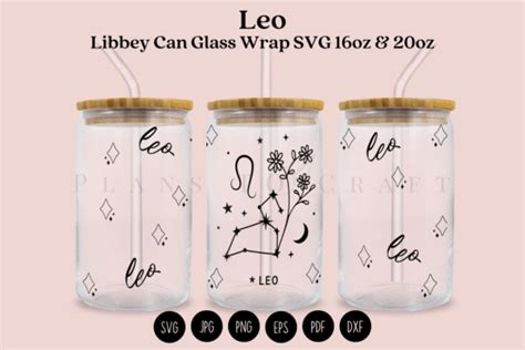 Leo Libbey Can Glass Wrap Svg 16oz Graphic By Planstocraft · Creative