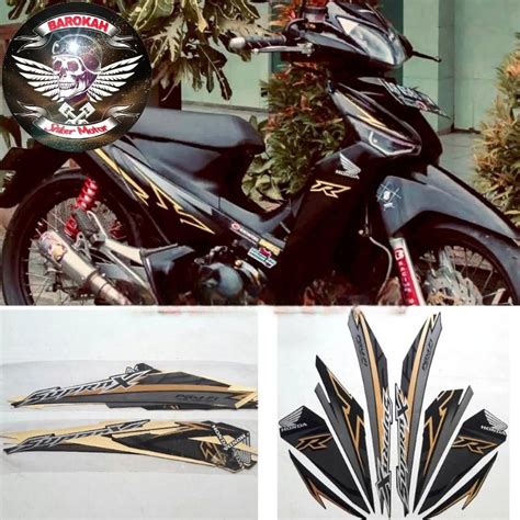 Jual Ajs Striping Stiker Honda Supra X Fi Gold Full Body Set