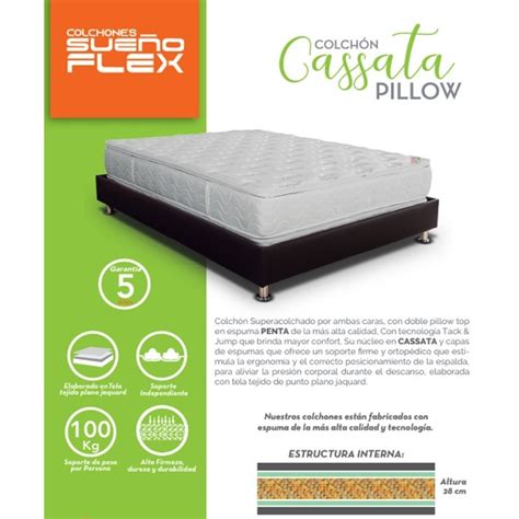 Colch N Cassata Doble Pillow X X Base Cama