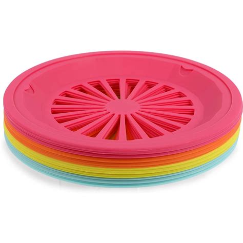 20 Pack 10 Inch Reusable Plastic Paper Plate Holders Heavy Duty Picnic