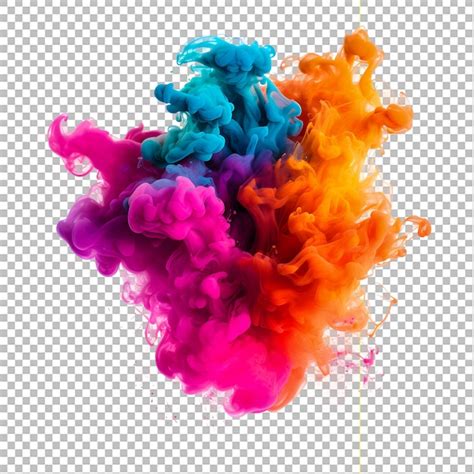 Premium Psd Colorful Smoke Explosion On Transparent Background